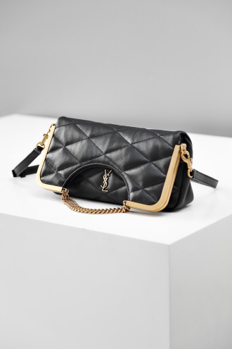 생로랑 로고 퀄팅 체인 숄더백