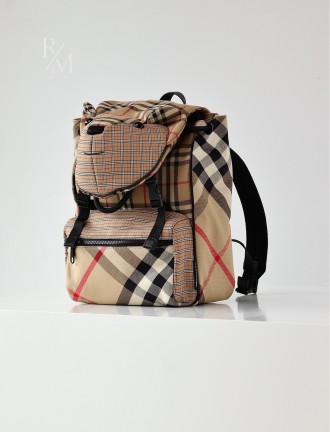 버버리 토마스 베어 체크 코튼 백팩