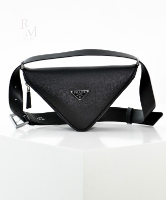 프라다 사피아노 트라이앵글 벨트 숄더백