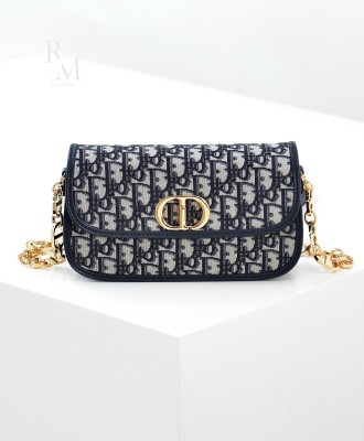 디올 30 몽테인 에비뉴 백 블루 오블리크 자카드