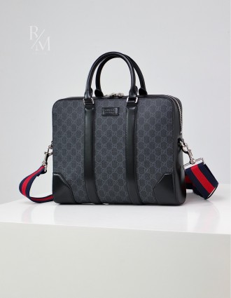 구찌 GG 슈프림 블랙 브리프 케이스