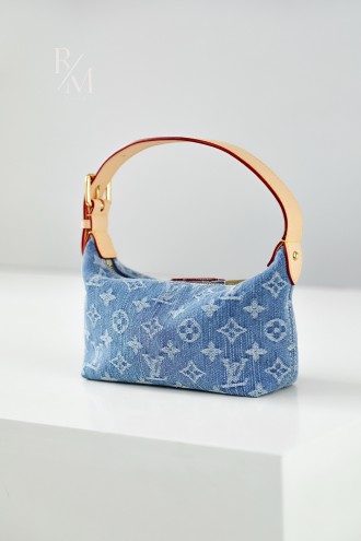 루이비통 힐스 포쉐트 데님 블루 핸드백