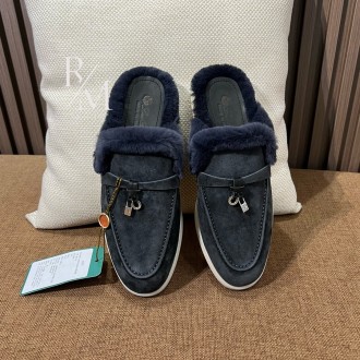 로로피아나 스웨이드 바부슈 참스 워크 뮬