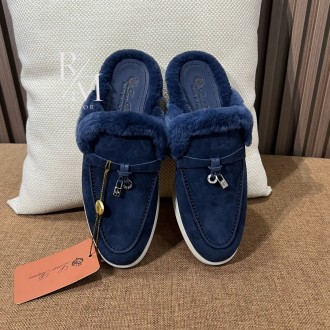 로로피아나 스웨이드 바부슈 참스 워크 뮬