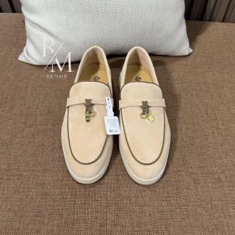 로로피아나 스웨이드 썸머 참스 워크 로퍼