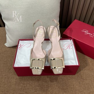 로저비비에 트럼펫 메탈 버클 슬링백 펌프스 6.5cm