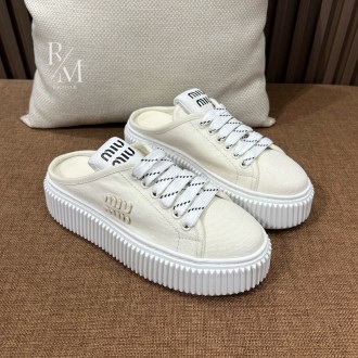 미우미우 데님 스니커즈 뮬