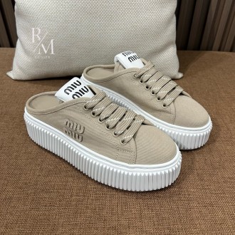 미우미우 데님 스니커즈 뮬