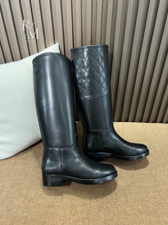 샤넬 카프스킨 퀄팅 롱부츠