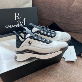 샤넬 스니커즈 패브릭 스웨이드 카프스킨