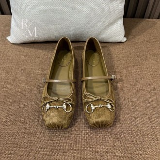 구찌 캔버스 홀스빗 플랫 슈즈