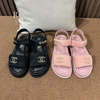 샤넬 CC로고 벨크로 샌들