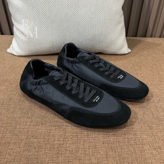 프라다 컬랩스 리나일론 및 스웨이드 스니커즈