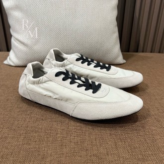 프라다 컬랩스 리나일론 및 스웨이드 스니커즈