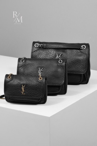 생로랑 니키 그레인 램스킨 숄더백