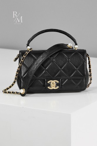 샤넬 25P 탑핸들 플랩 백