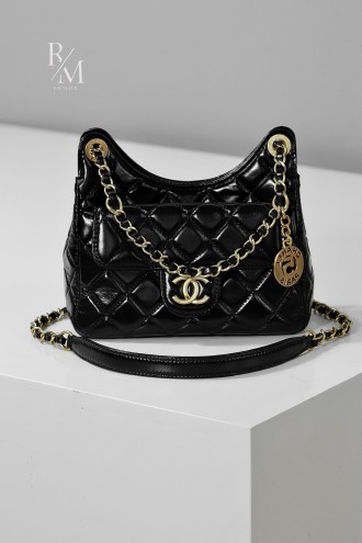 샤넬 스몰 호보백 샤이니 크럼플드 카프스킨