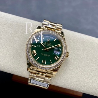 롤렉스 데이데이트 옐로우 골드 그린 40mm