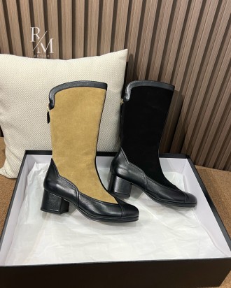 샤넬 하이 부츠 스웨이드 카프스킨