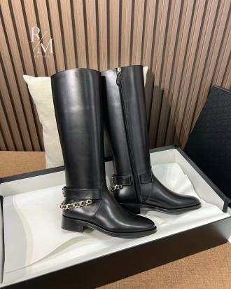 샤넬 레더 롱 부츠