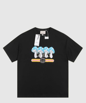 프린트 면 티셔츠