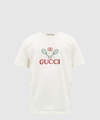 프린트 면 티셔츠