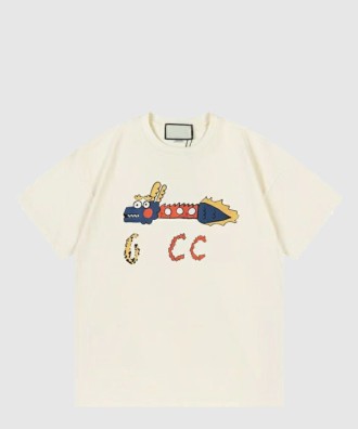 프린트 면 티셔츠