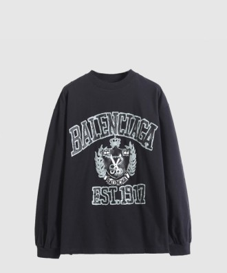 컬리지 로고 프린트 롱슬리브 티셔츠