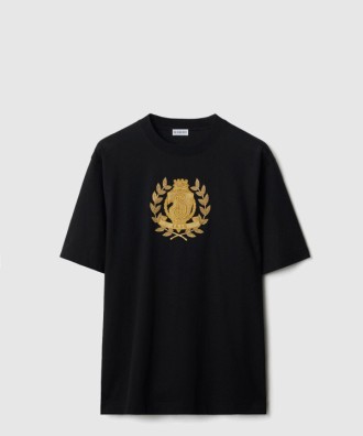 레터 B 배지 코튼 티셔츠