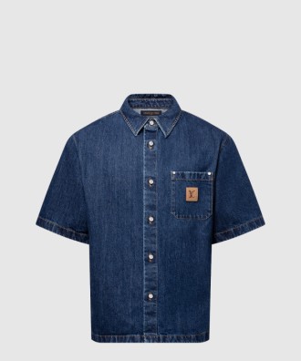 시그니처 데님 쇼트 슬리브드 셔츠