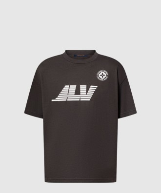 워시드 프린티드 코튼 티셔츠