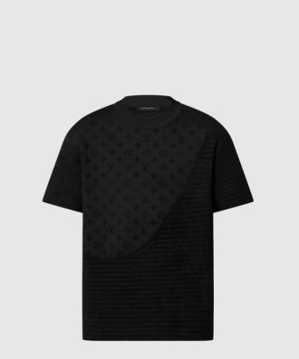 그래픽 자카드 쇼트 슬리브드 크루넥