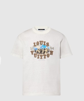 그래픽 코튼 앤드 리넨 블렌드 티셔츠