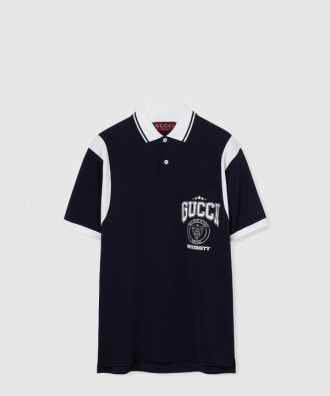 코튼 피케 프린트 폴로 셔츠