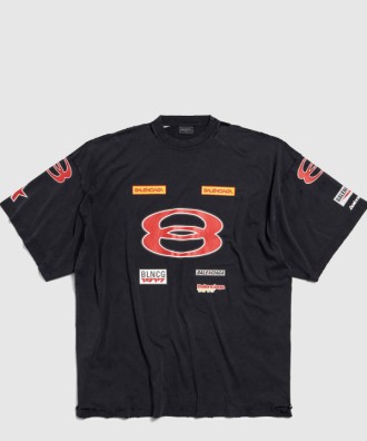 스폰서 로고 오버사이즈 티셔츠