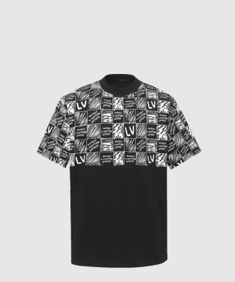 드로잉 하프 체크 반팔티