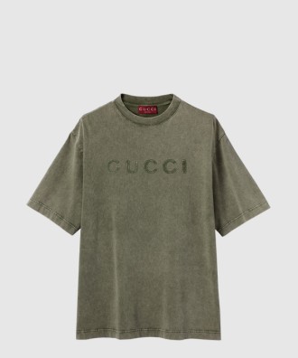 프린트가 있는 코튼 저지 티셔츠