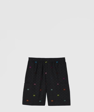 GG 코튼 체크무늬 반바지