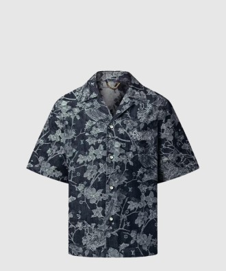 쇼트 슬리브드 데님 셔츠