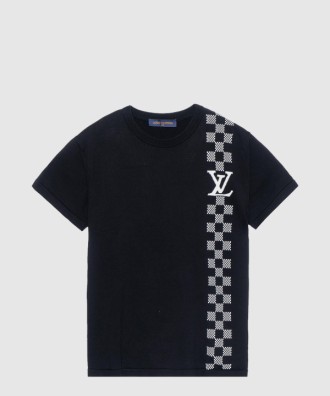 레이싱 플레드 니트 반팔