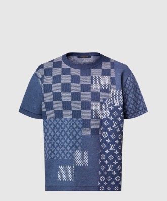 쇼트 슬리브드 니티드 크루넥