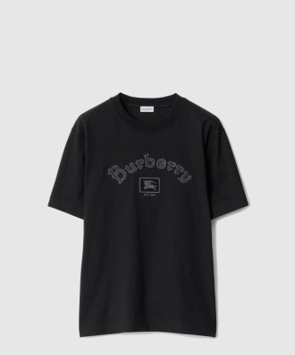 고딕 로고 코튼 티셔츠