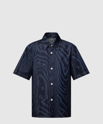 쇼트 슬리브드 데님 셔츠