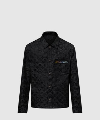 모노그램 무아레 자카드 실크 오버셔츠