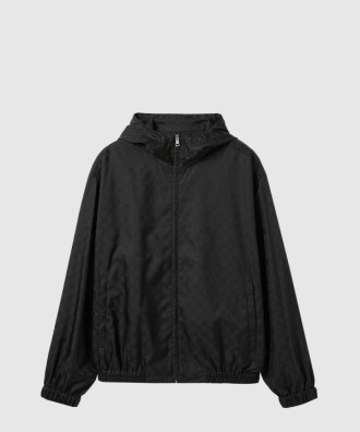 GG 나일론 자카드 지퍼 재킷