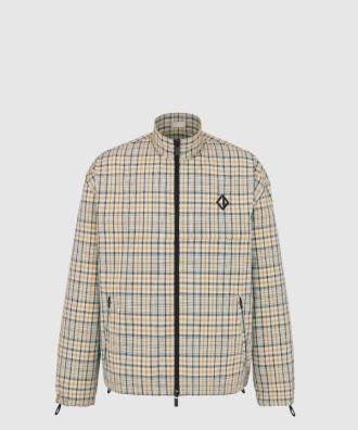 CD Diamond 자수 지퍼 셔츠