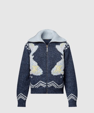 지퍼 니티드 블루종