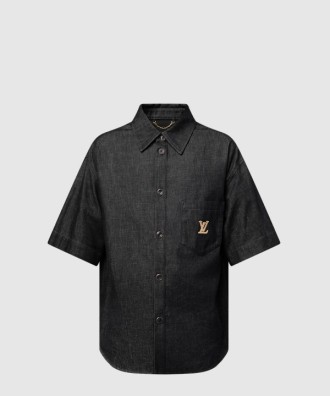 쇼트 슬리브드 샴브레이 셔츠