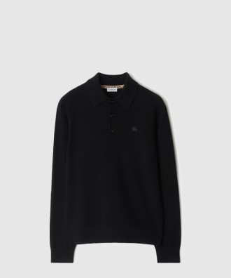 롱 슬리브 캐시미어 블렌드 폴로셔츠