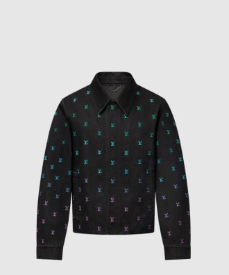 블라종 그라디언트 엠브로이더드 데님 코치 재킷